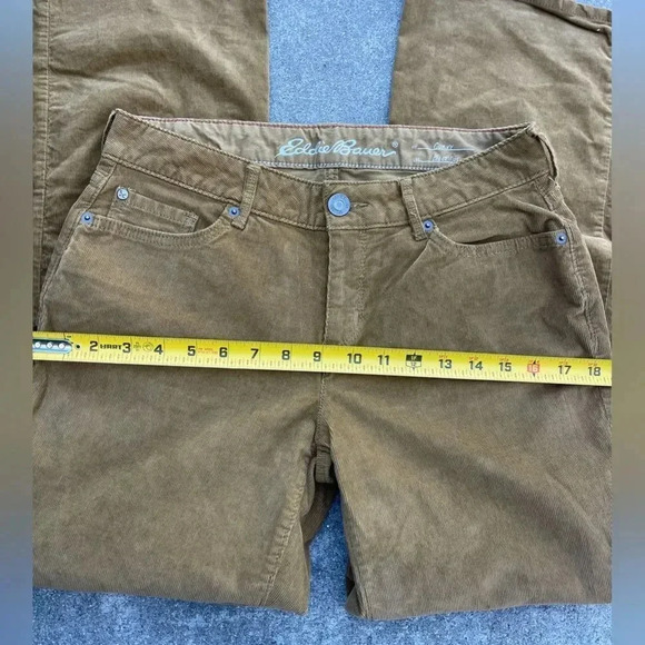 Eddie Bauer Slightly Curvy Straight Bootcut Corduroy Olive Pants Size 6 - Picture 7 of 11